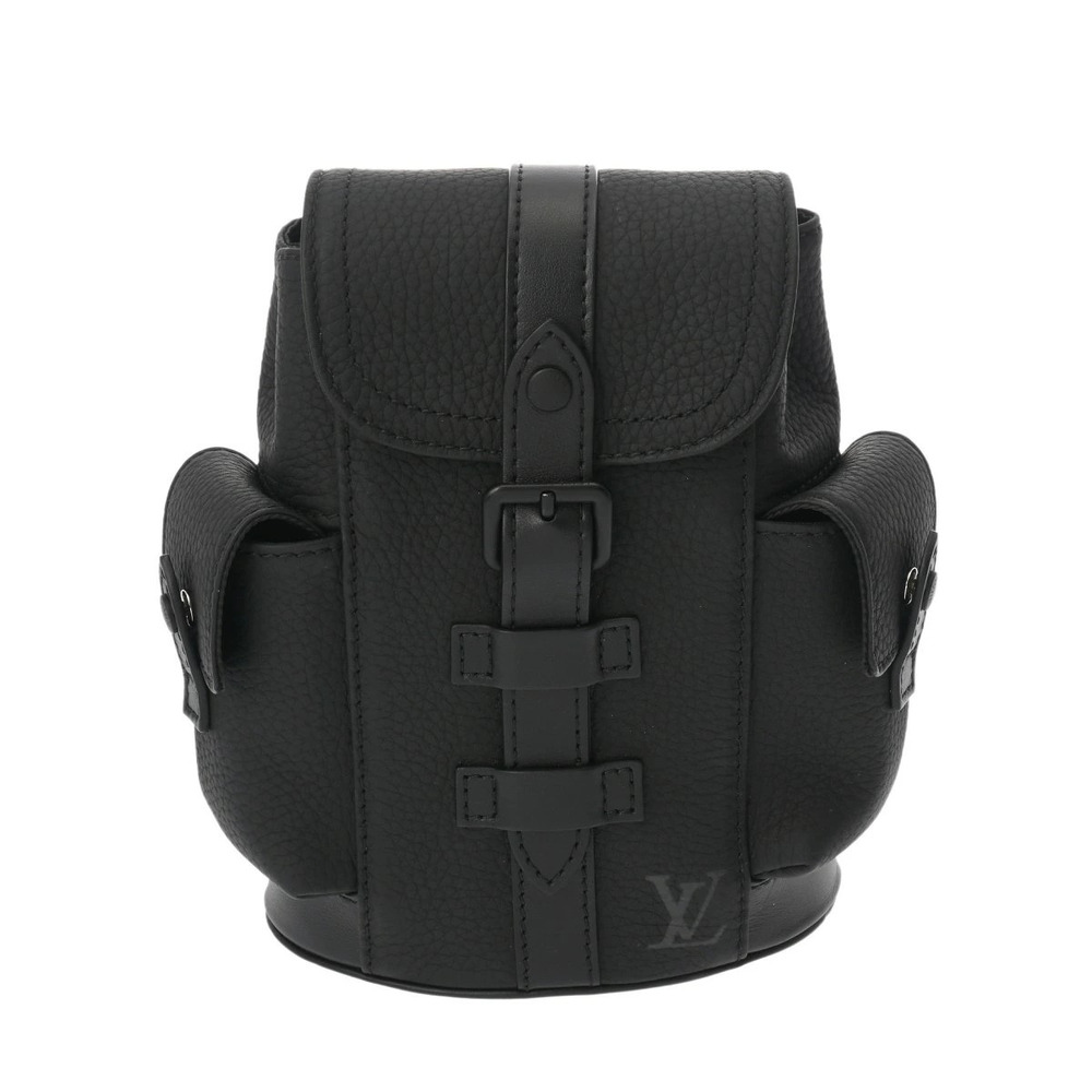 LOUIS VUITTON Christopher Body Belt Bum Crossbody Bag Black Taurillon Leather